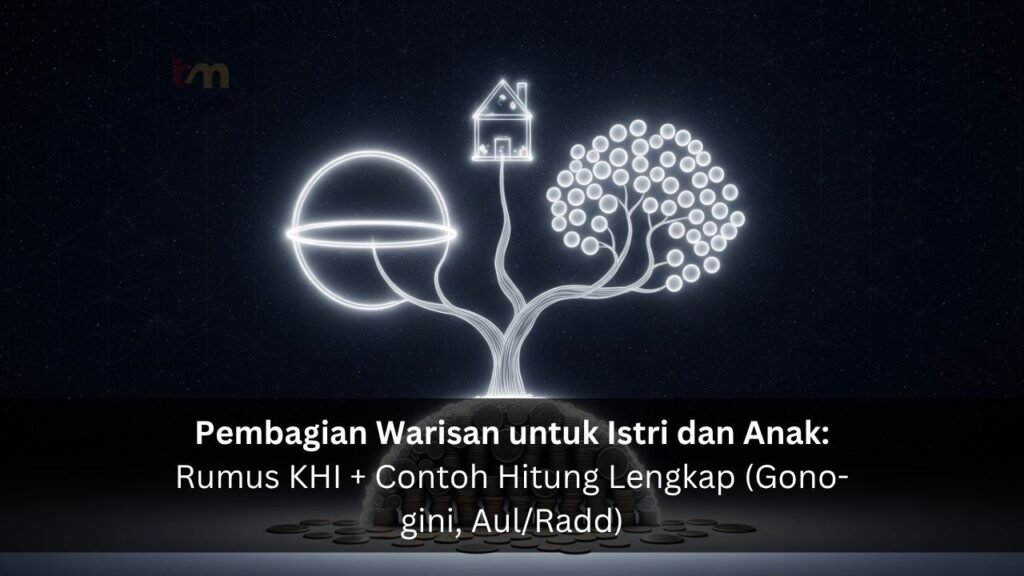Pembagian Warisan untuk Istri dan Anak Rumus KHI + Contoh Hitung Lengkap (Gono-gini, Aul Radd)